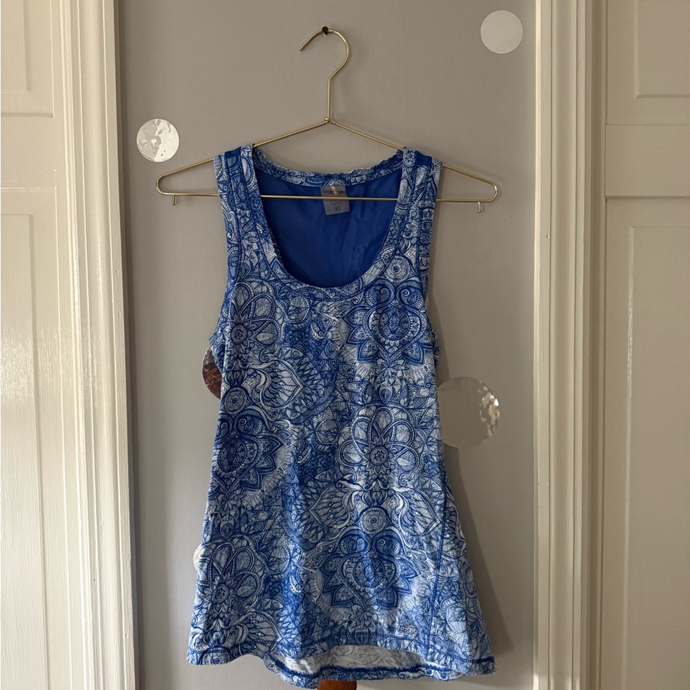 Blue and White Calia Tank Top